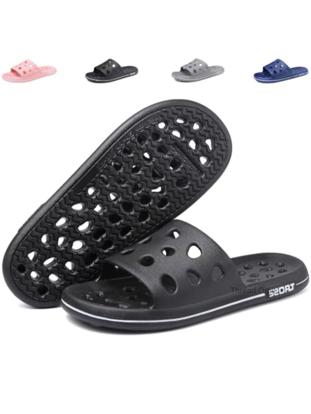 Quick Drying Shower Sandals with Drain Holes, Slip On EVA
